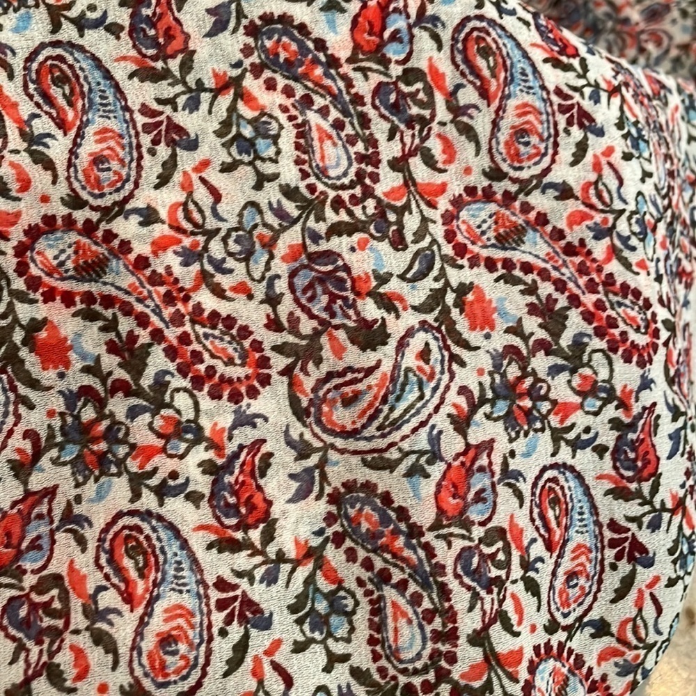 Gap Maternity neck floral print boho dress in paisley milk size Large - Picture 3 of 9